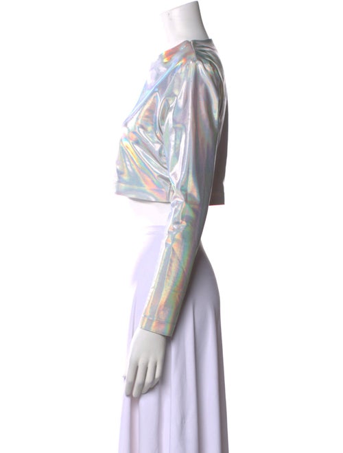 Norma Kamali Printed Scoop Neck Crop Top