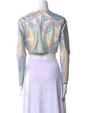 Norma Kamali Printed Scoop Neck Crop Top