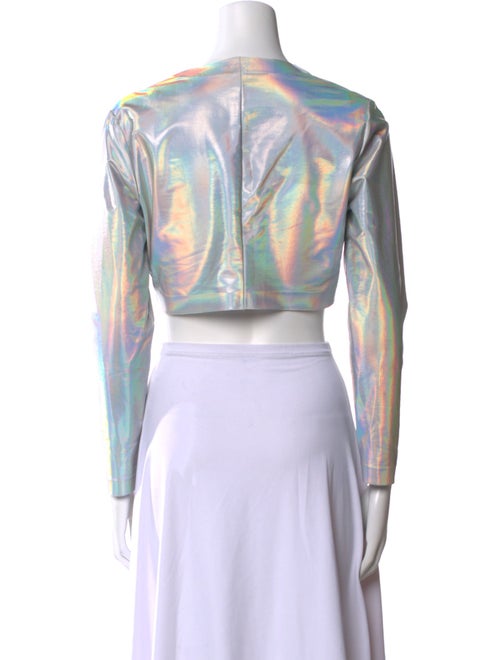 Norma Kamali Printed Scoop Neck Crop Top