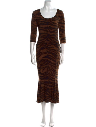 Norma Kamali Animal Print Long Dress