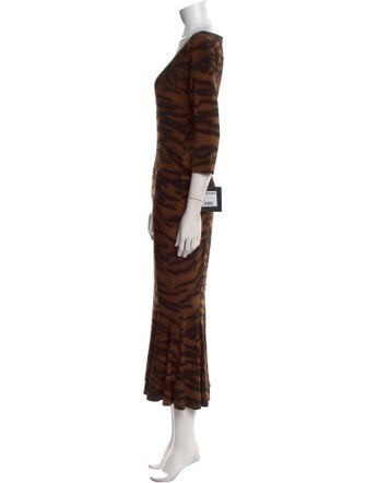 Norma Kamali Animal Print Long Dress