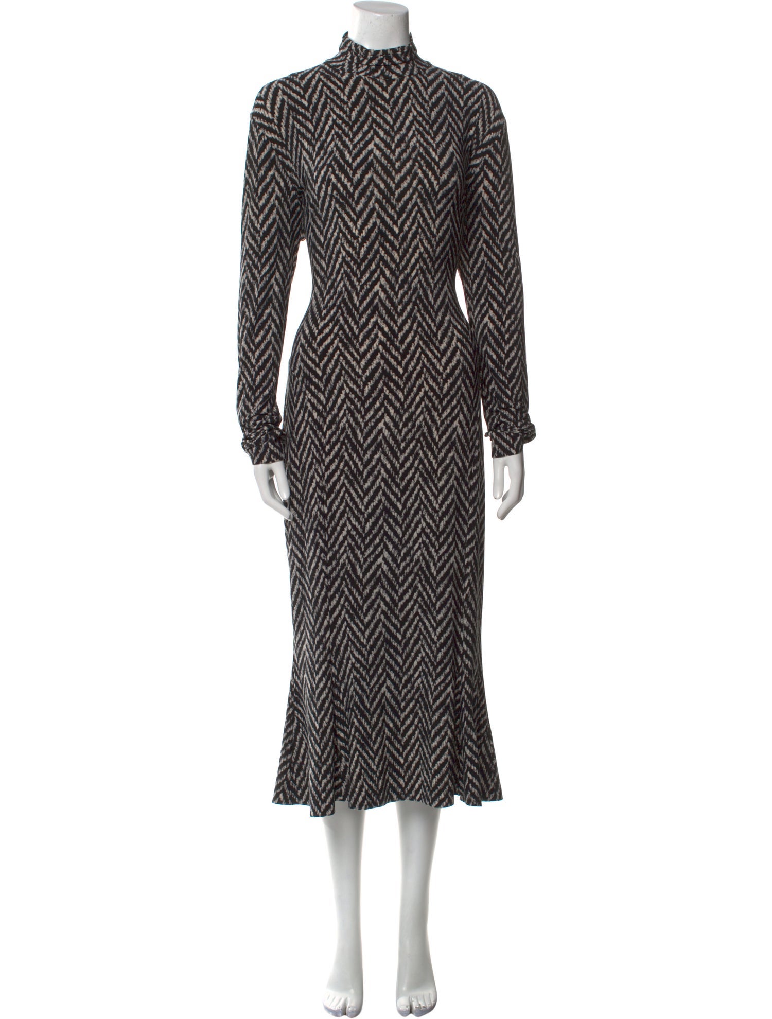 Norma Kamali Printed Midi Length Dress