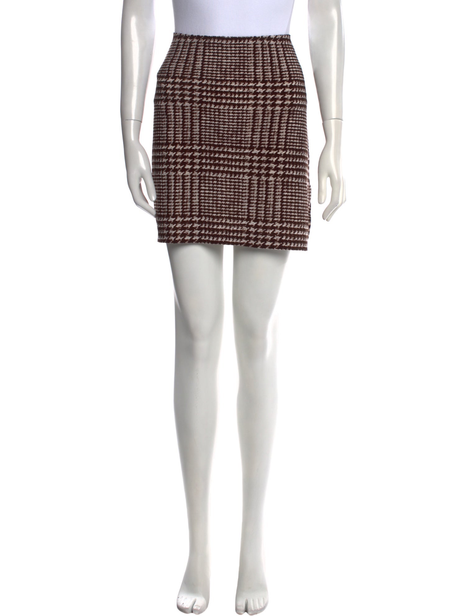 Norma Kamali Houndstooth Print Mini Skirt