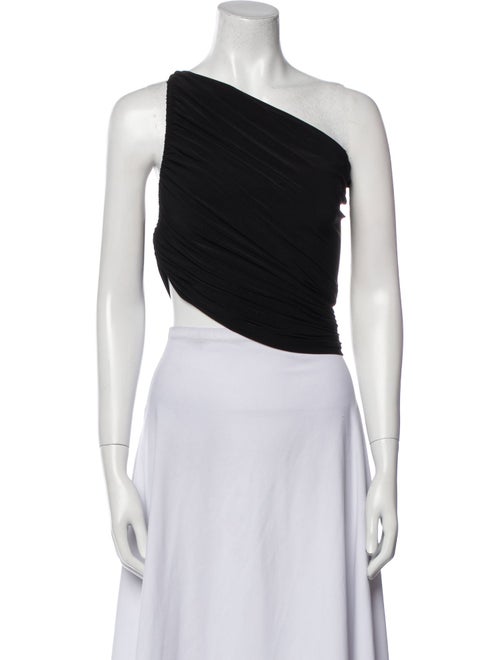 Norma Kamali One-Shoulder Sleeveless Crop Top