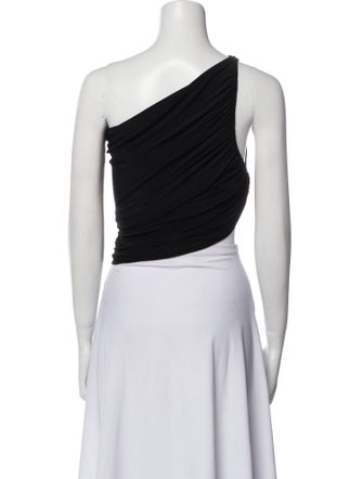 Norma Kamali One-Shoulder Sleeveless Crop Top