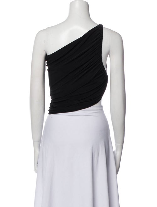 Norma Kamali One-Shoulder Sleeveless Crop Top