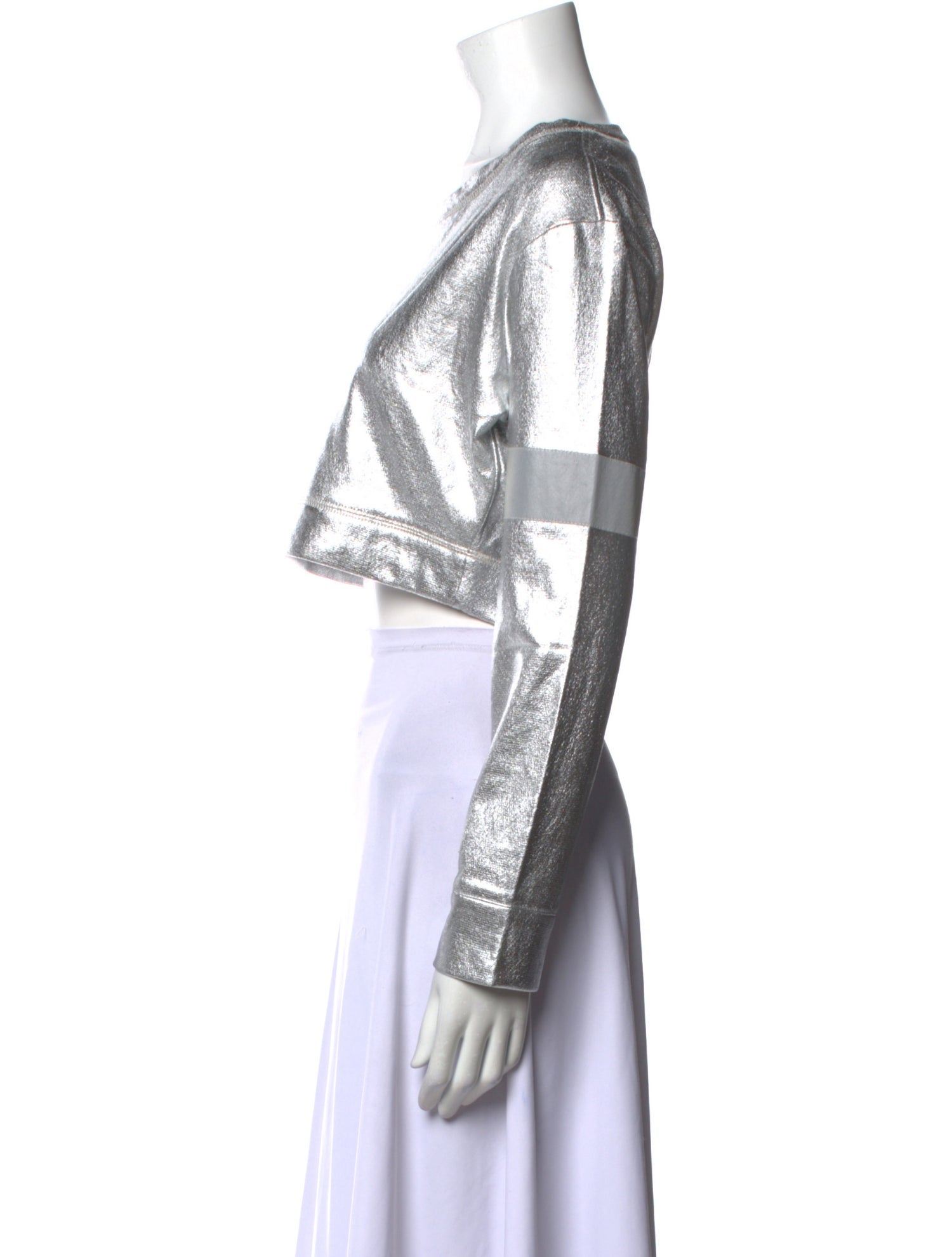 Norma Kamali Bateau Neckline Long Sleeve Crop Top w/ Tags