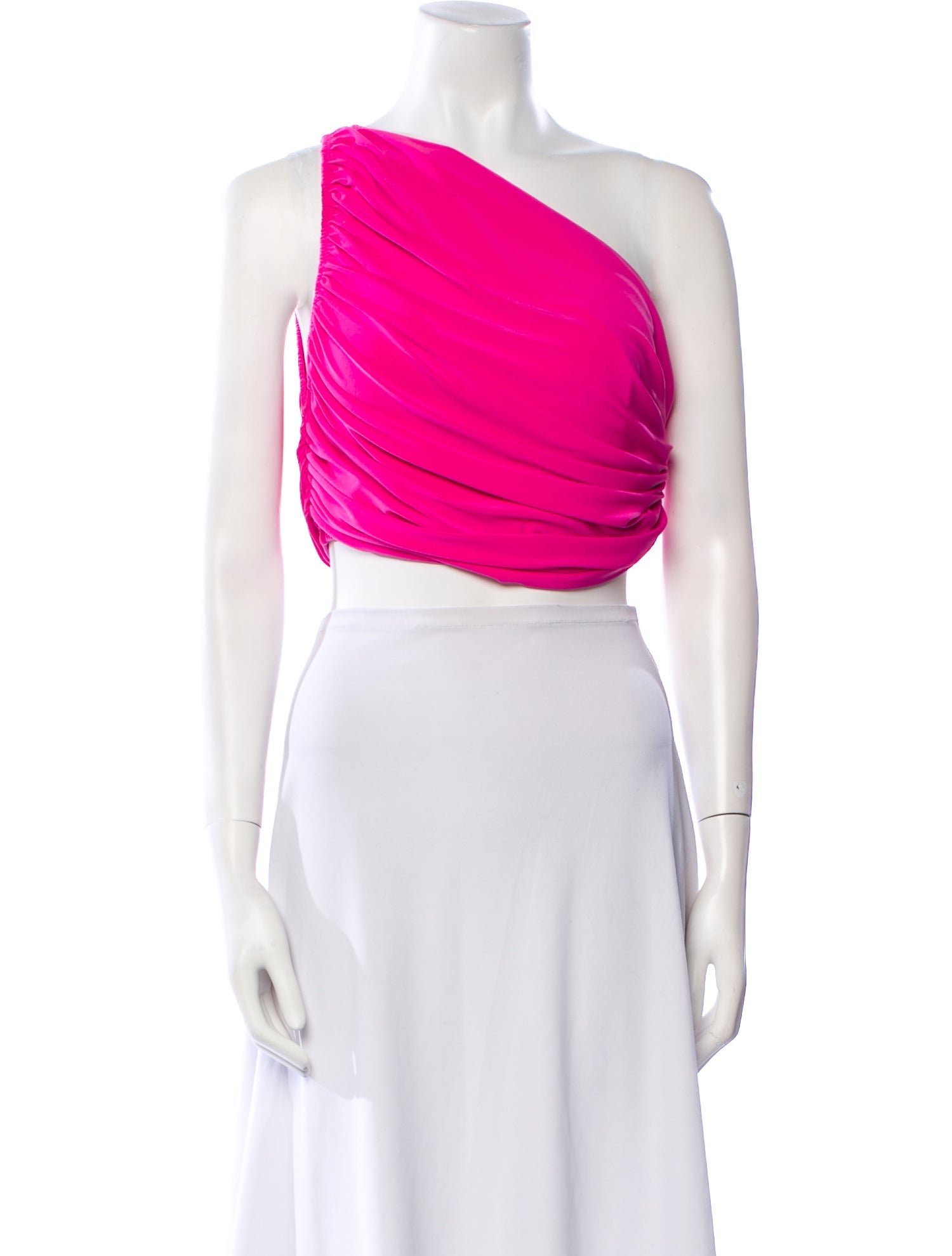 Norma Kamali One-Shoulder Sleeveless Crop Top