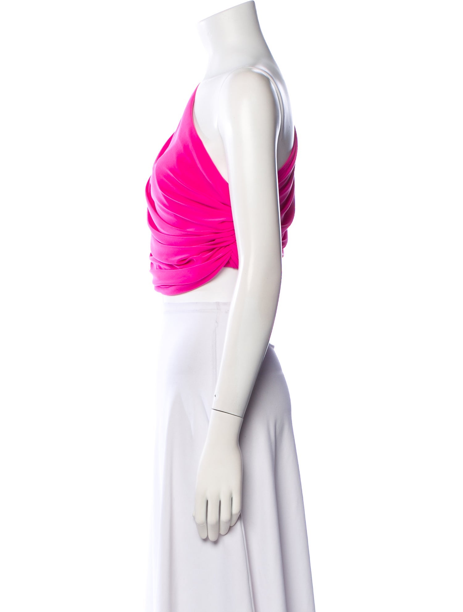 Norma Kamali One-Shoulder Sleeveless Crop Top