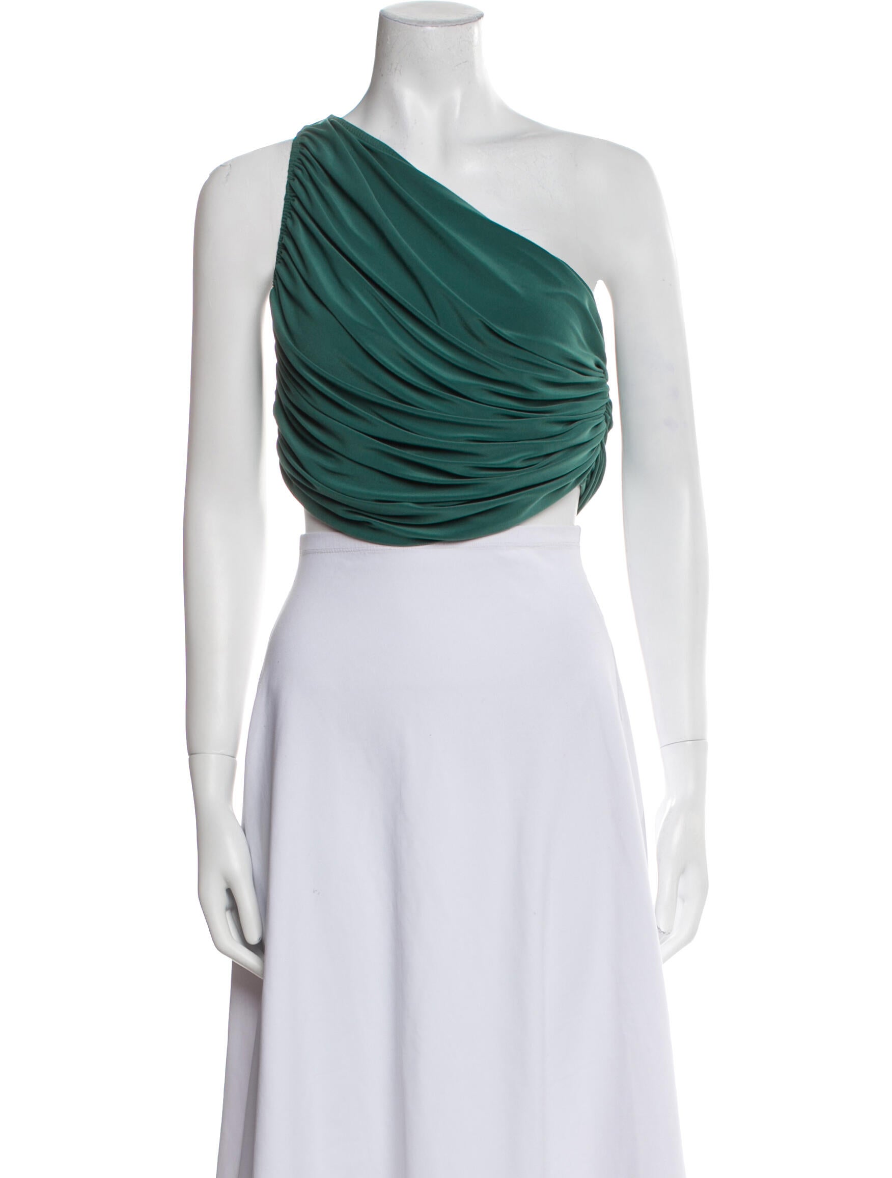 Norma Kamali One-Shoulder Sleeveless Crop Top