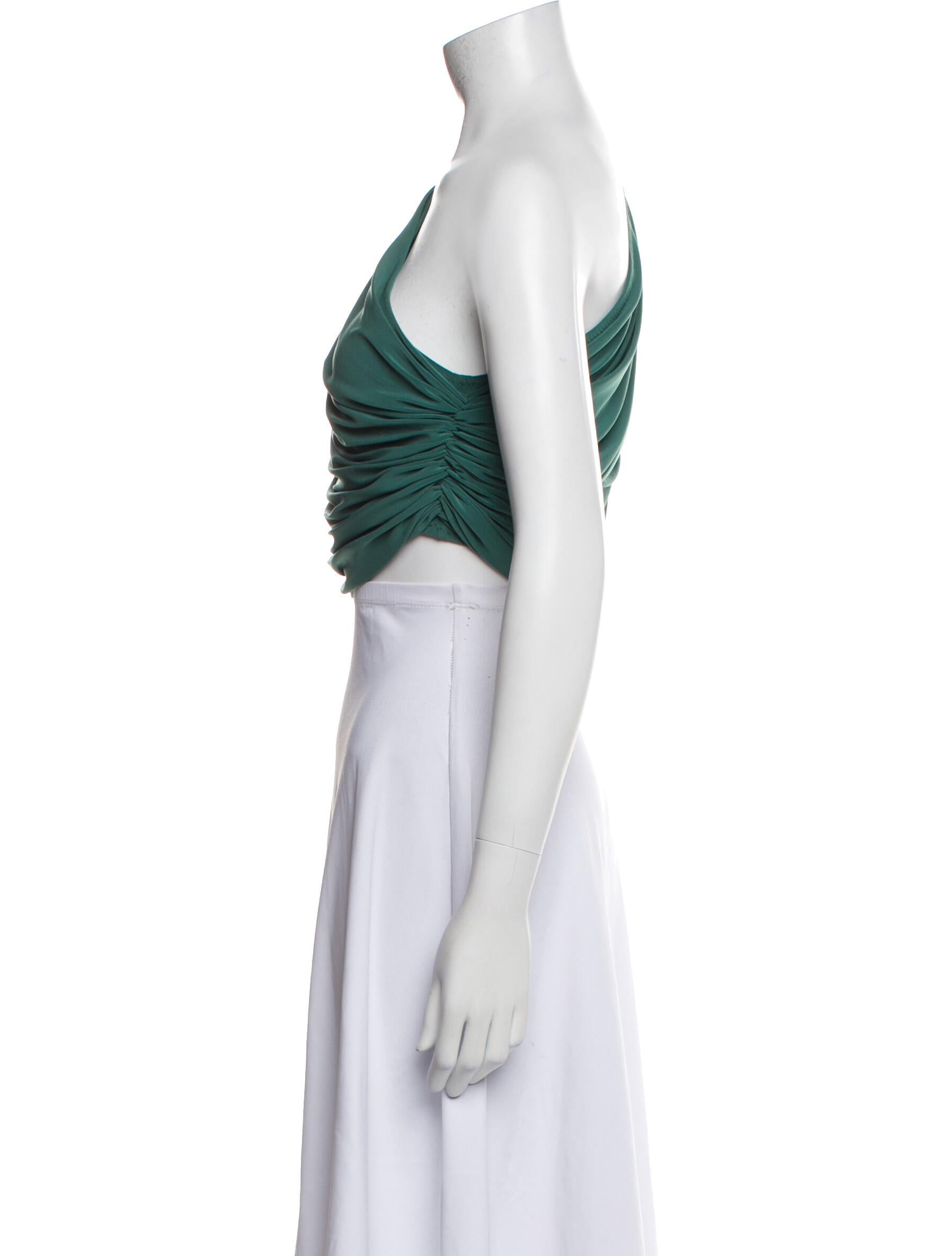 Norma Kamali One-Shoulder Sleeveless Crop Top