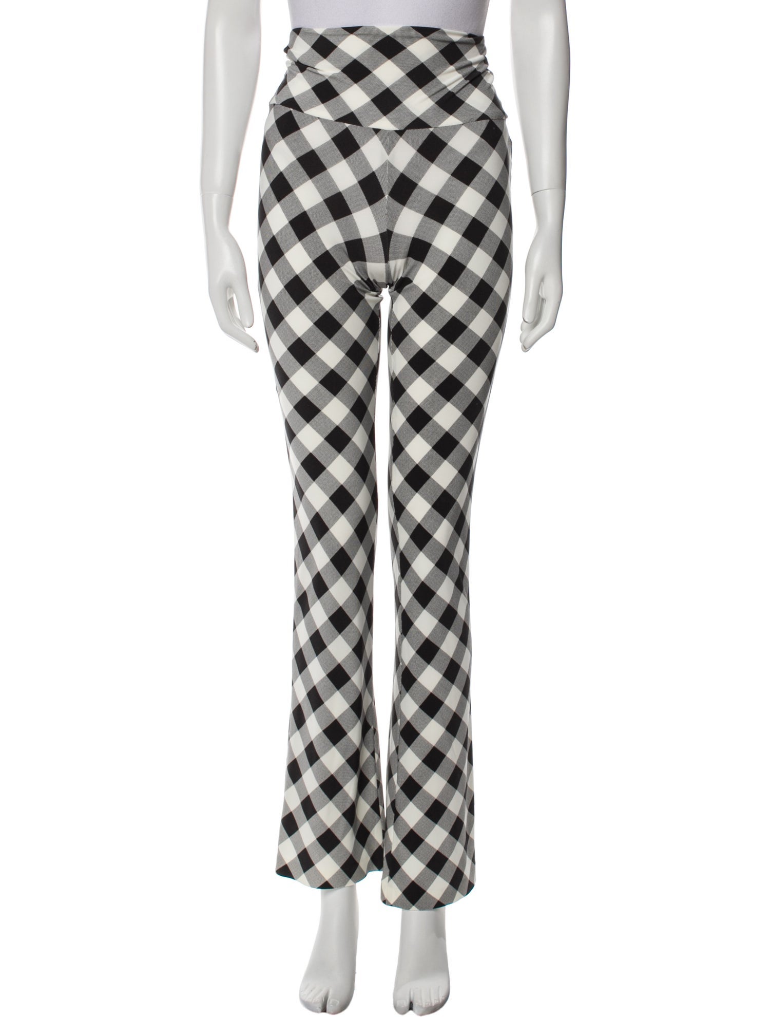 Norma Kamali Plaid Print Straight Leg Pants w/ Tags