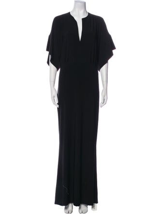 Norma Kamali V-Neck Midi Length Dress
