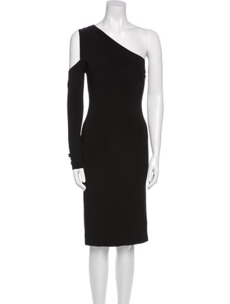 Norma Kamali One-Shoulder Knee-Length Dress