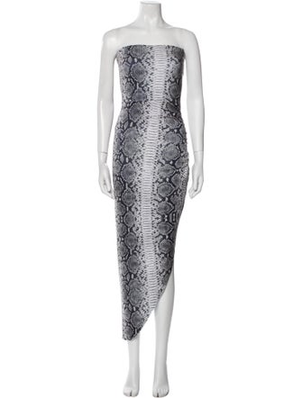Norma Kamali Animal Print Midi Length Dress
