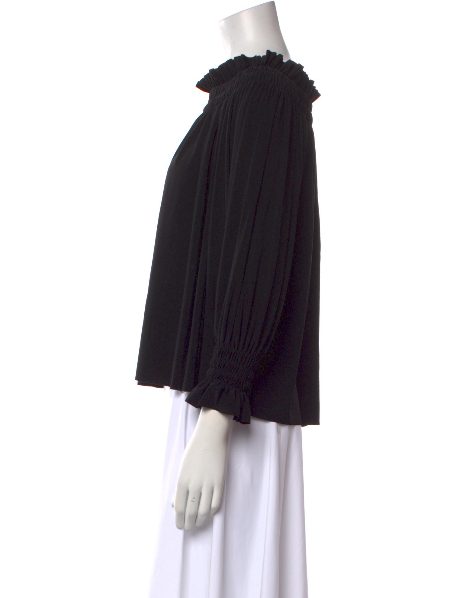 Norma Kamali Scoop Neck Three-Quarter Sleeve Blouse