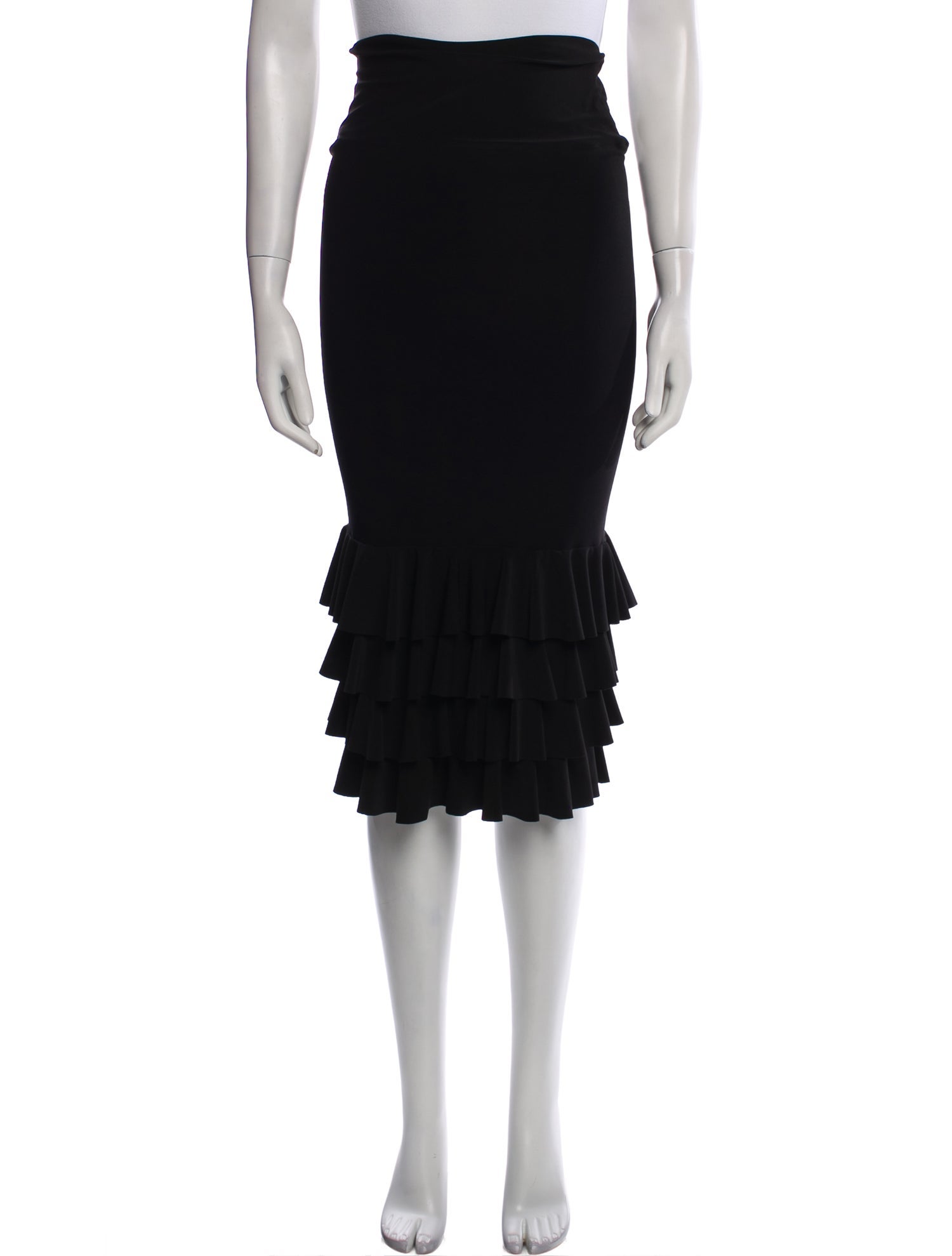 Norma Kamali Ruffle Embellishment Midi Length Skirt