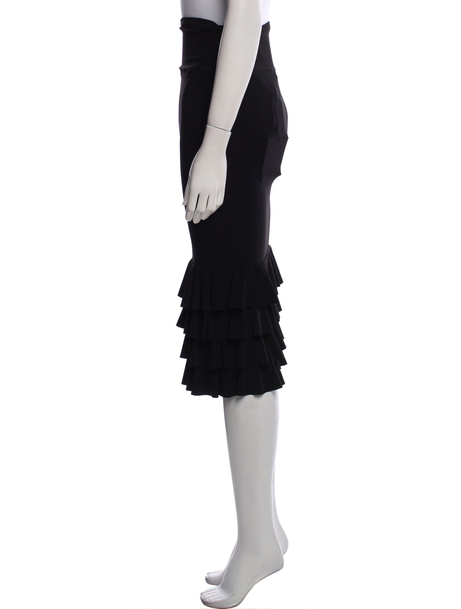 Norma Kamali Ruffle Embellishment Midi Length Skirt