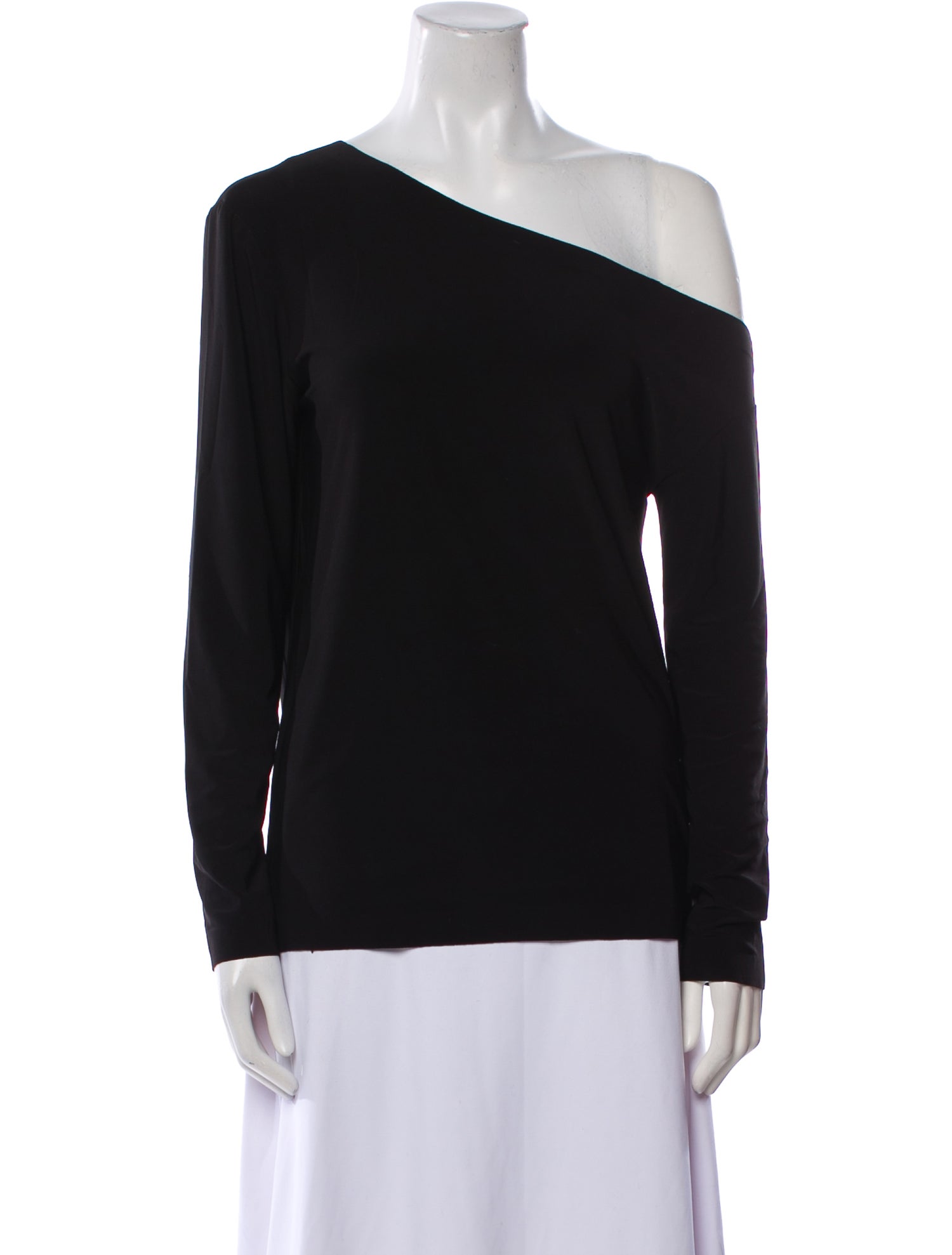 Norma Kamali One-Shoulder Long Sleeve Top