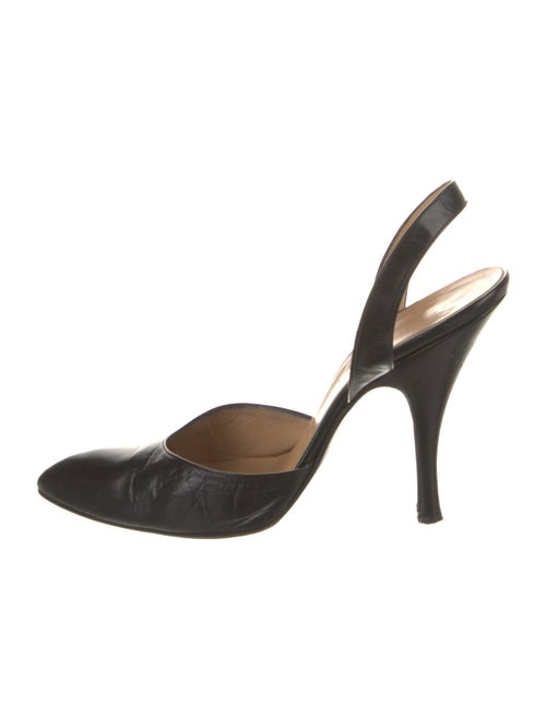 Norma Kamali Leather Slingback Pumps