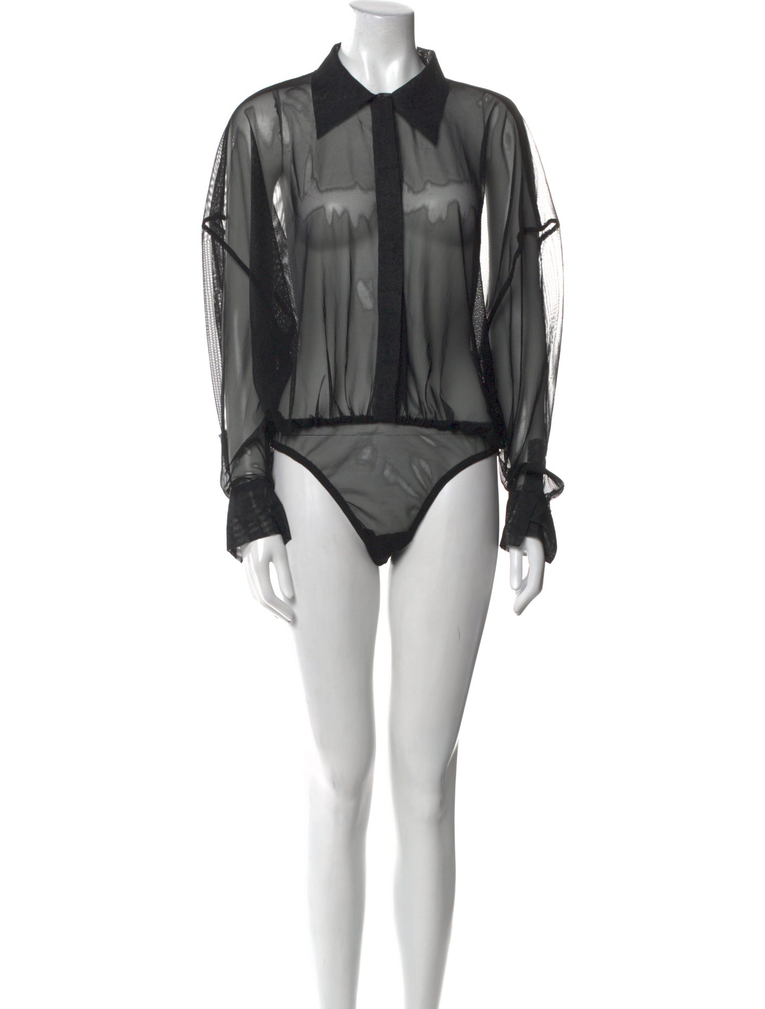 Norma Kamali Nylon Mock Neck Bodysuit