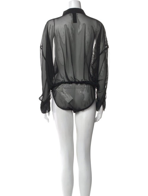 Norma Kamali Nylon Mock Neck Bodysuit