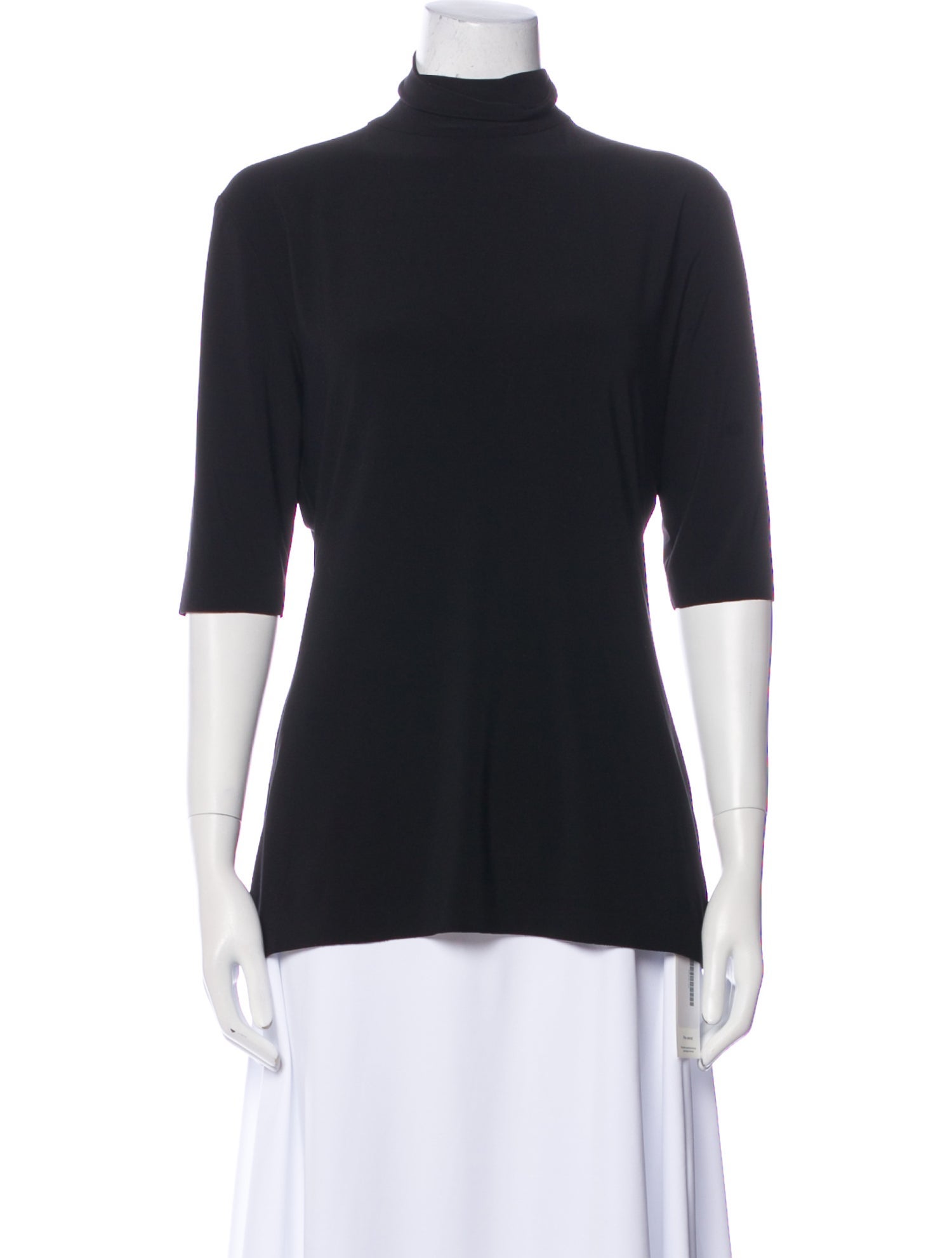 Norma Kamali Turtleneck Three-Quarter Sleeve Top