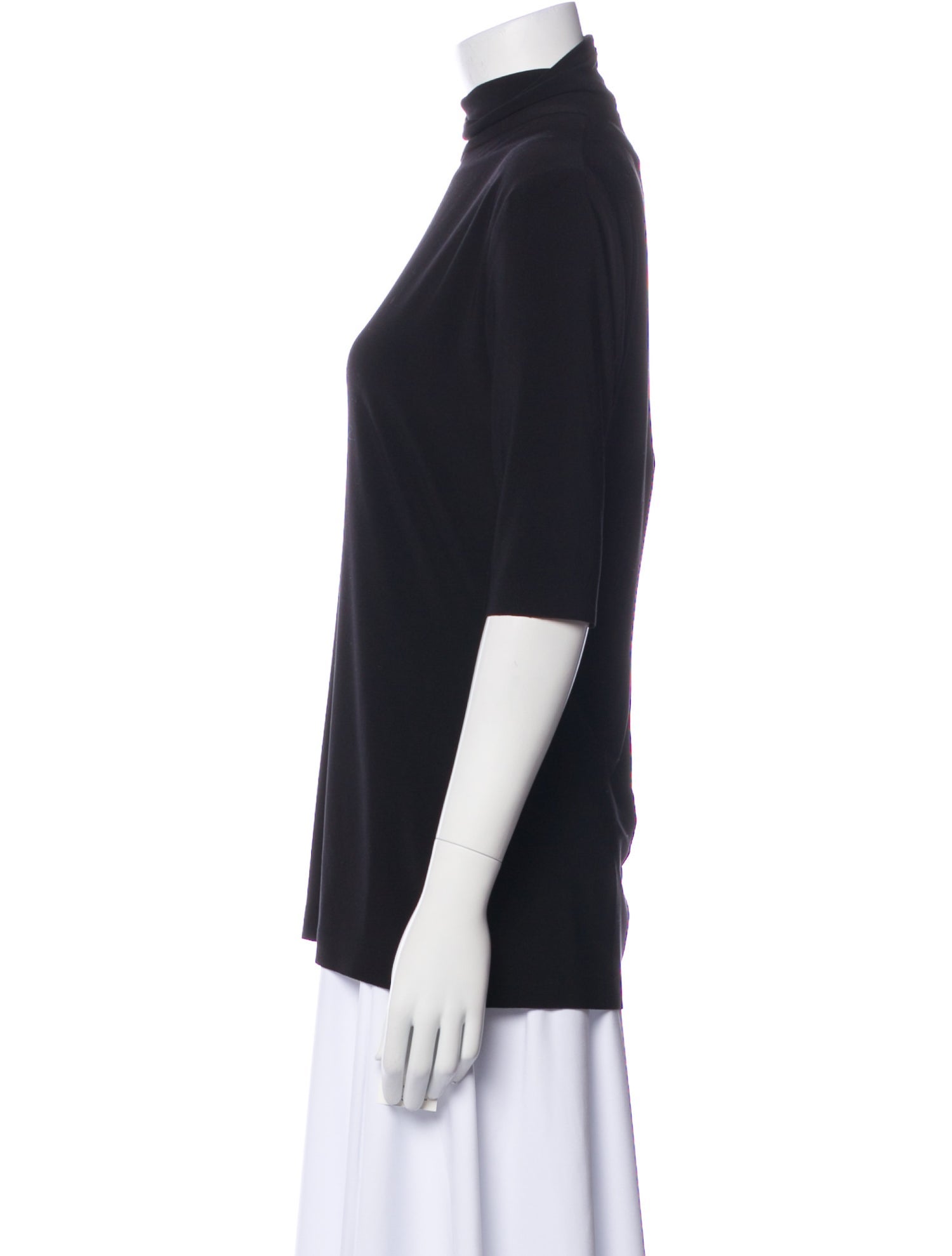 Norma Kamali Turtleneck Three-Quarter Sleeve Top