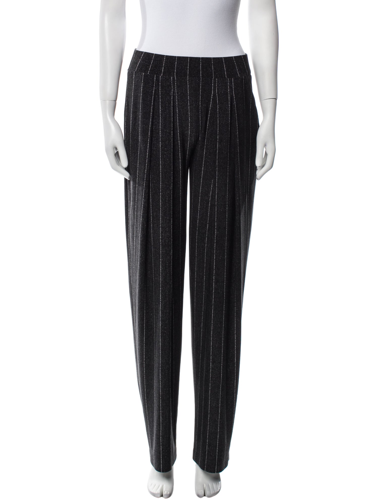 Norma Kamali Striped Straight Leg Pants