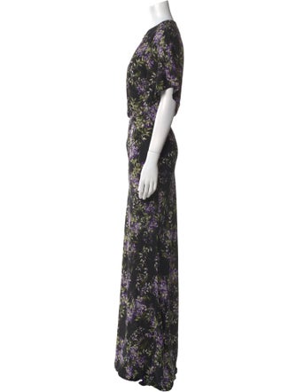 Norma Kamali Floral Print Long Dress