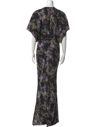 Norma Kamali Floral Print Long Dress