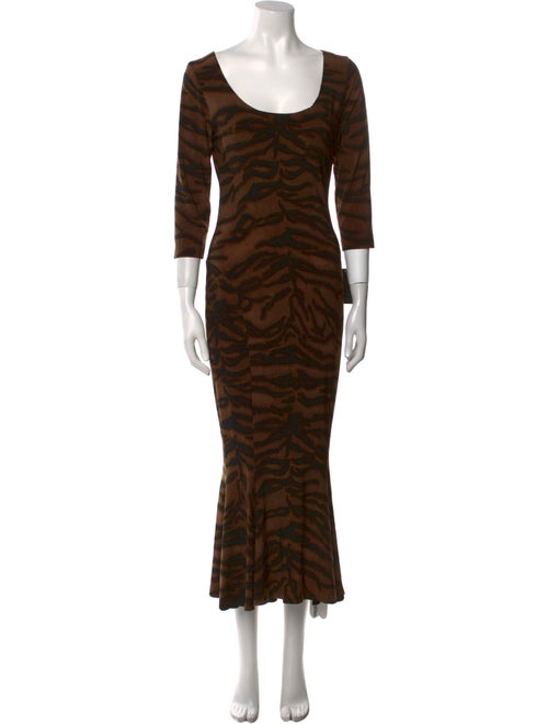 Norma Kamali Animal Print Long Dress