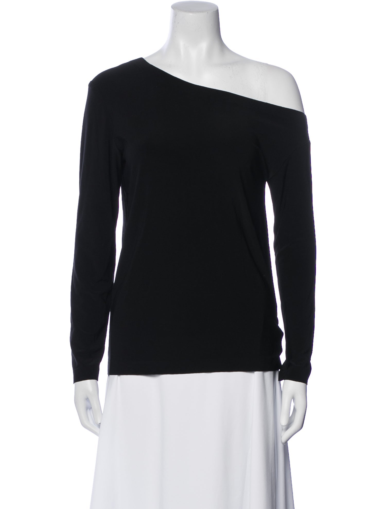 Norma Kamali One-Shoulder Long Sleeve Top