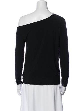 Norma Kamali One-Shoulder Long Sleeve Top