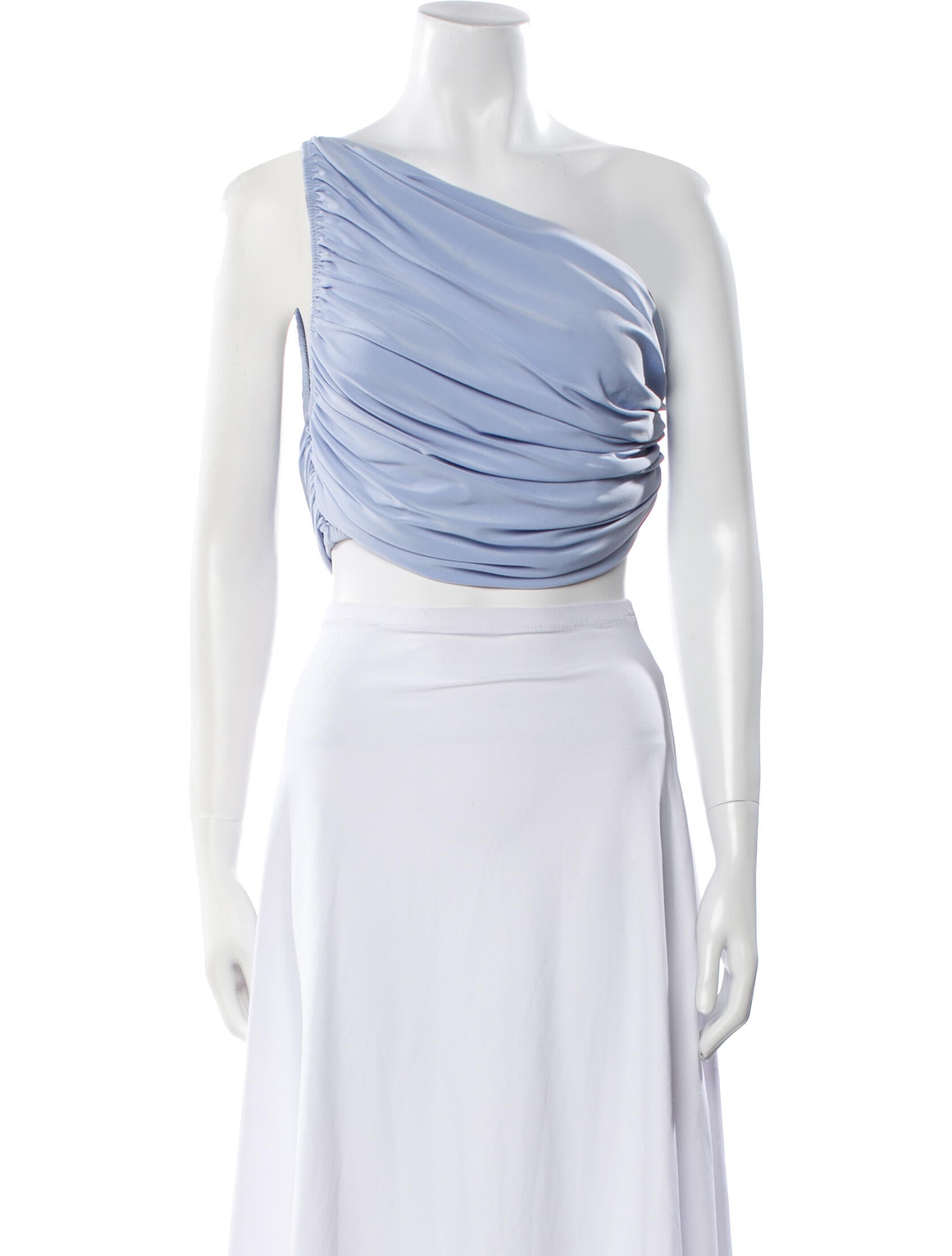 Norma Kamali One-Shoulder Sleeveless Crop Top