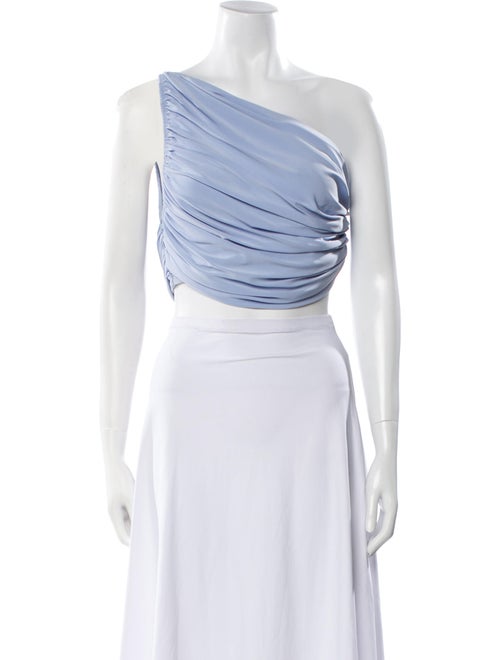 Norma Kamali One-Shoulder Sleeveless Crop Top