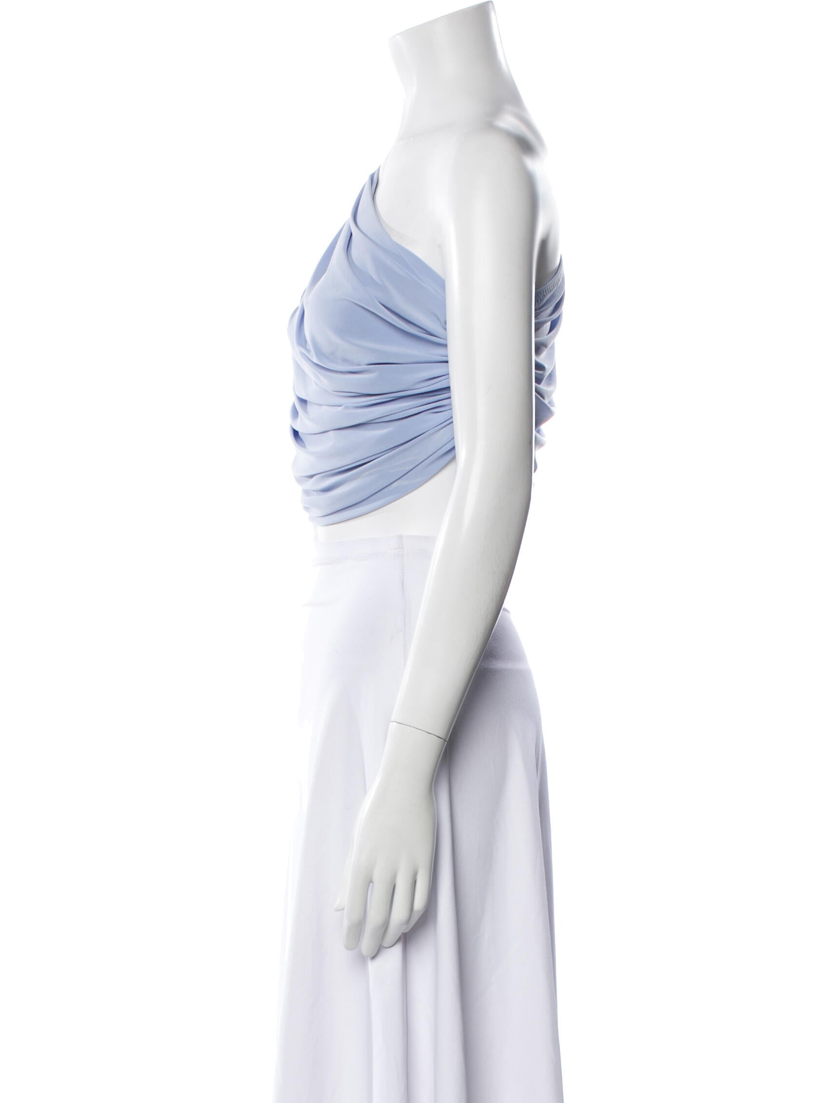 Norma Kamali One-Shoulder Sleeveless Crop Top