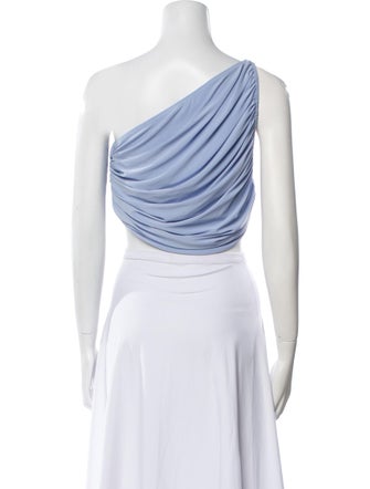 Norma Kamali One-Shoulder Sleeveless Crop Top