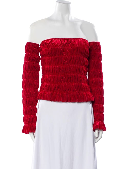 Norma Kamali Off-The-Shoulder Long Sleeve Crop Top