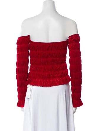 Norma Kamali Off-The-Shoulder Long Sleeve Crop Top