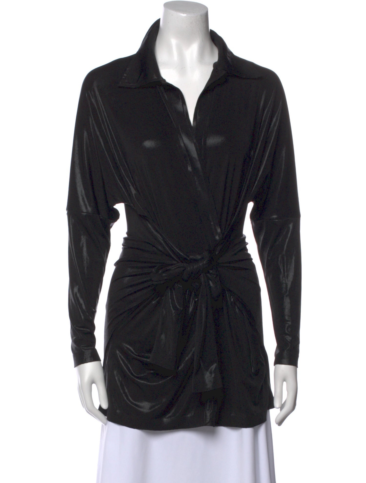 Norma Kamali Long Sleeve Button-Up Top