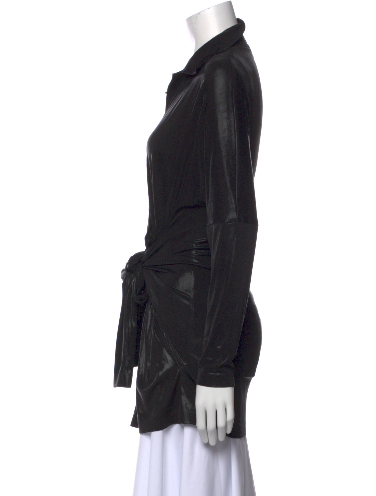 Norma Kamali Long Sleeve Button-Up Top