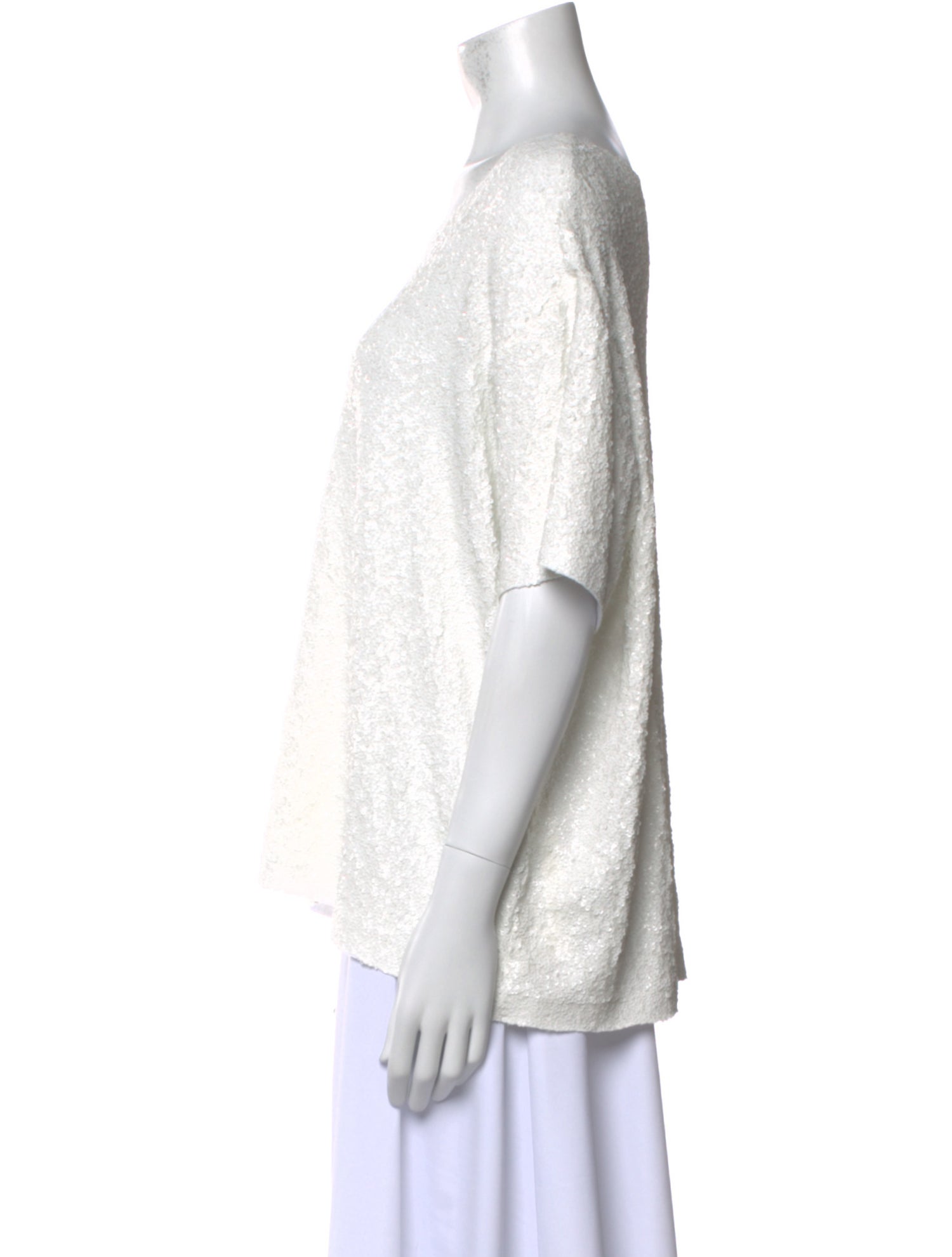 Norma Kamali Sequin Bateau Neckline T-Shirt