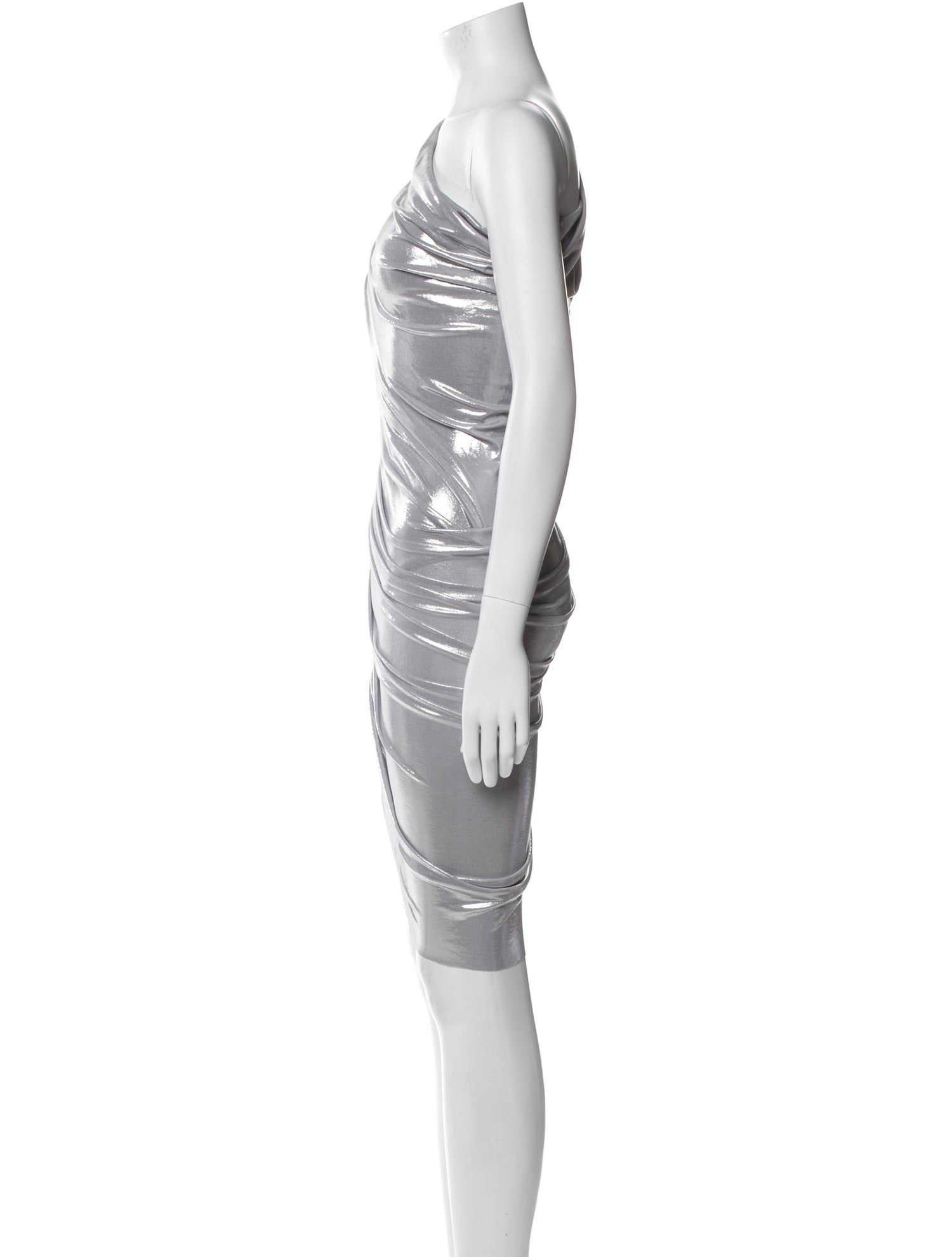 Norma Kamali One-Shoulder Knee-Length Dress