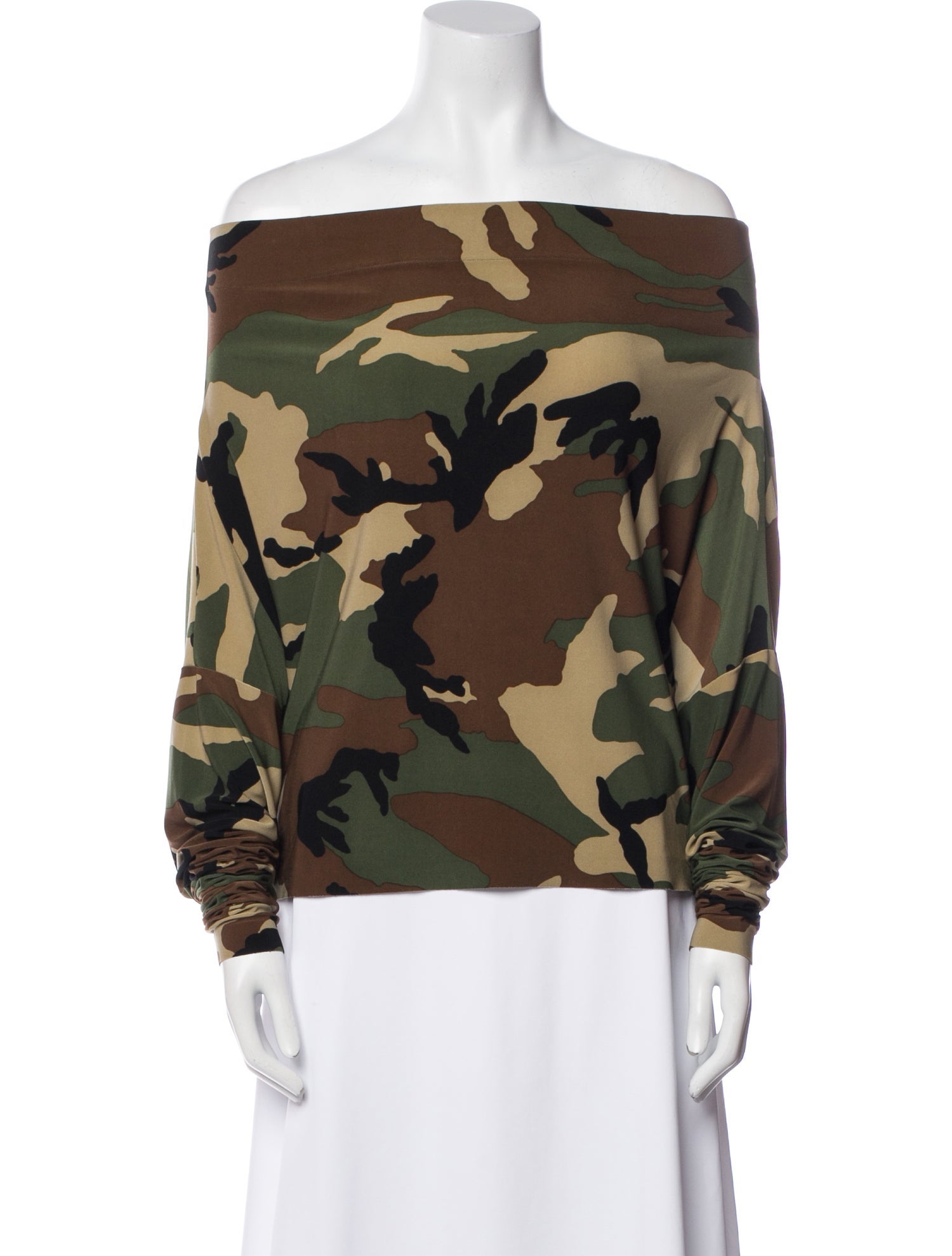 Norma Kamali Printed Off-The-Shoulder Top