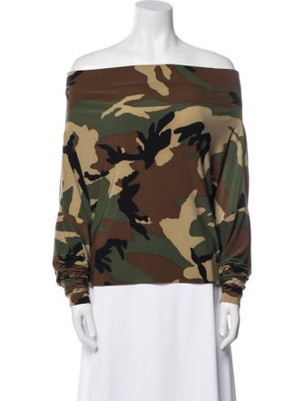 Norma Kamali Printed Off-The-Shoulder Top