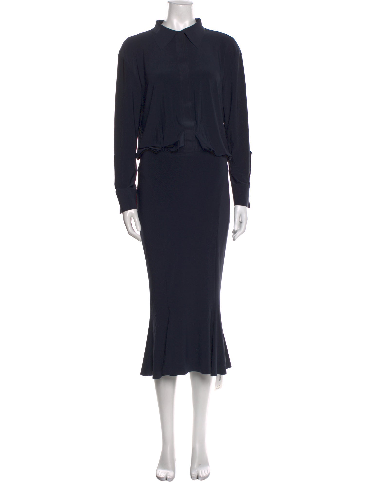 Norma Kamali Mock Neck Midi Length Dress