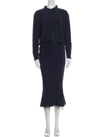 Norma Kamali Mock Neck Midi Length Dress