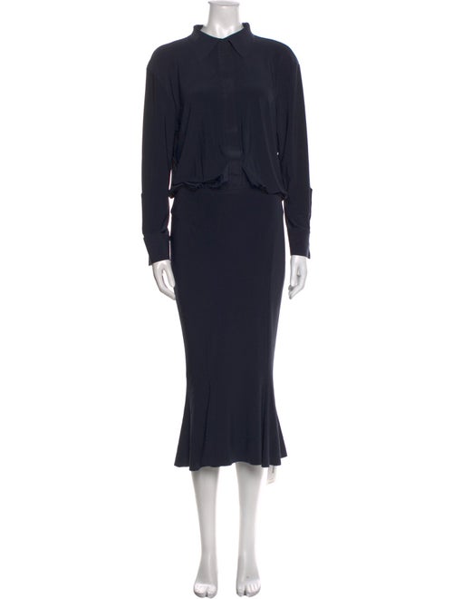 Norma Kamali Mock Neck Midi Length Dress