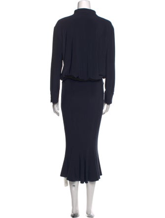 Norma Kamali Mock Neck Midi Length Dress